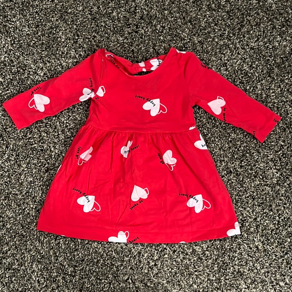 LIKE NEW-Carter’s 9 month red dress with white hearts